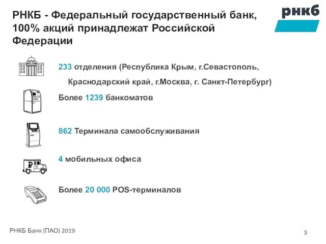 РНКБ - Федеральный государственный банк, 100% акций принадлежат Российской Федерации