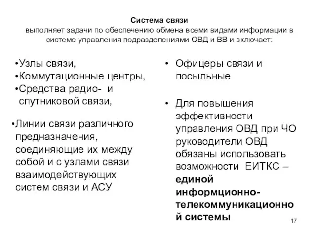 Система связи выполняет задачи по обеспечению обмена всеми видами информации