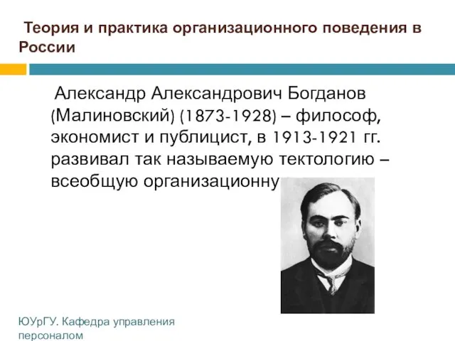 Теория и практика организационного поведения в России Александр Александрович Богданов