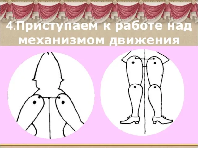 4.Приступаем к работе над механизмом движения Протягиваем нитку через верхнее