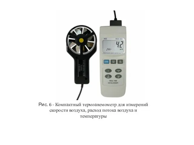 Рис. 6 - Компактный термоанемометр для измерений скорости воздуха, расход потока воздуха и температуры