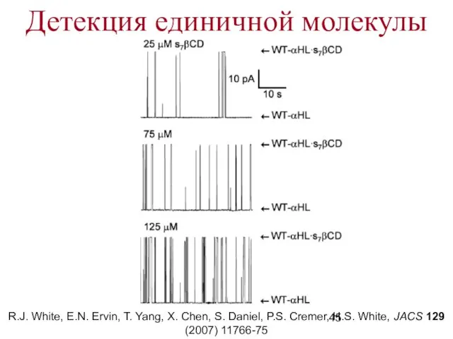 Детекция единичной молекулы R.J. White, E.N. Ervin, T. Yang, X.