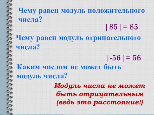 Каким числом не может быть модуль числа? Чему равен модуль положительного числа? Чему