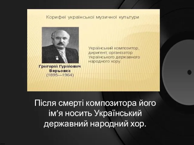 Після смерті композитора його ім’я носить Український державний народний хор.