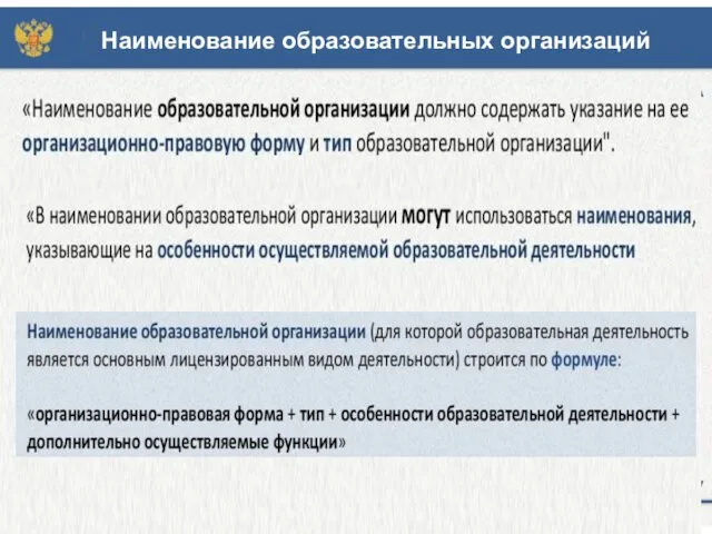 Наименование образовательной организации Наименование образовательных организаций