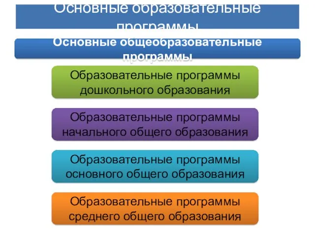 Основные образовательные программы Основные общеобразовательные программы Образовательные программы дошкольного образования