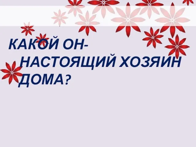 КАКОЙ ОН- НАСТОЯЩИЙ ХОЗЯИН ДОМА?