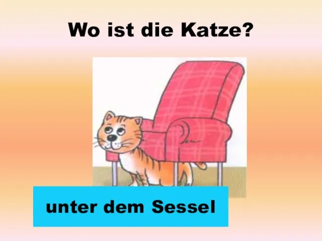 Wo ist die Katze? unter dem Sessel