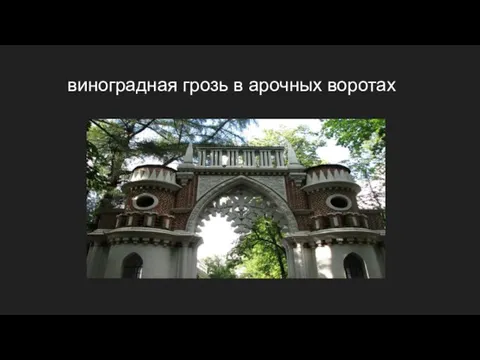 виноградная грозь в арочных воротах