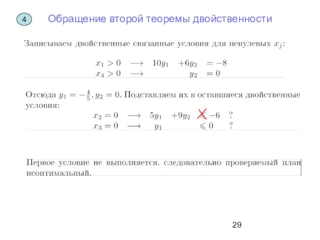 Обращение второй теоремы двойственности