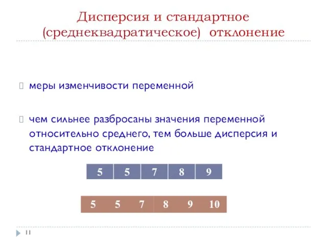 меры изменчивости переменной чем сильнее разбросаны значения переменной относительно среднего,