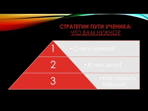 СТРАТЕГИИ ПУТИ УЧЕНИКА: ЧТО ВАМ НУЖНО?