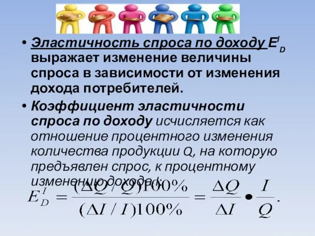 Эластичность спроса по доходу ЕID выражает изменение величины спроса в