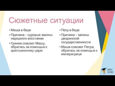 Сюжетные ситуации Маша в беде Причина – суровые законы народного