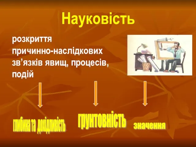 Науковість розкриття причинно-наслідкових зв’язків явищ, процесів, подій