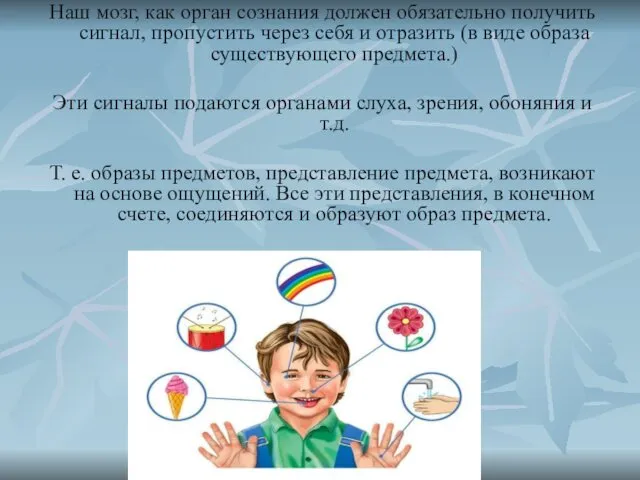 Наш мозг, как орган сознания должен обязательно получить сигнал, пропустить