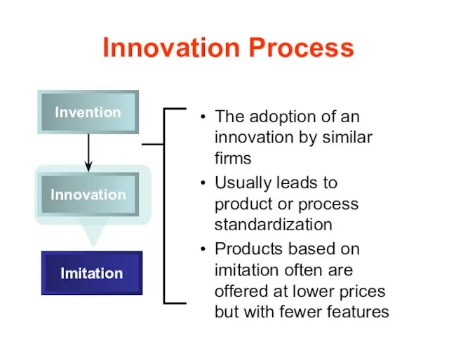 Innovation Process The adoption of an innovation by similar firms