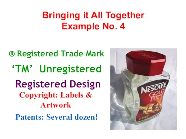 ® Registered Trade Mark ‘TM’ Unregistered Registered Design Copyright: Labels