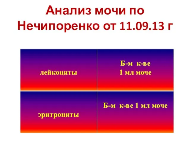 Анализ мочи по Нечипоренко от 11.09.13 г