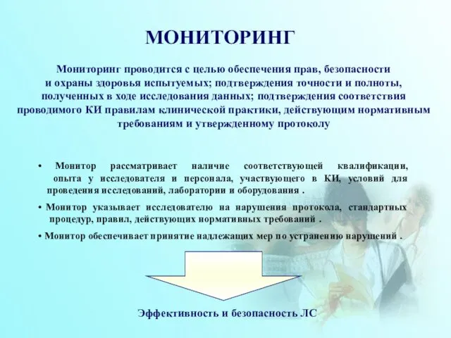 МОНИТОРИНГ Мониторинг проводится с целью обеспечения прав, безопасности и охраны