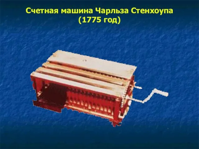 Счетная машина Чарльза Стенхоупа (1775 год)