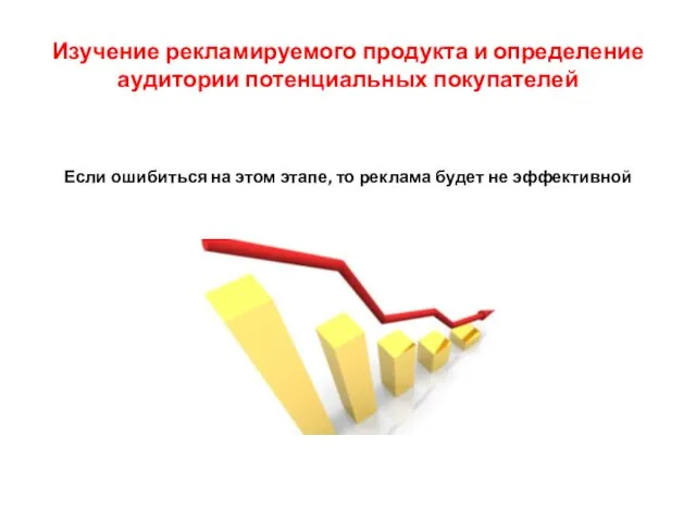 Изучение рекламируемого продукта и определение аудитории потенциальных покупателей Если ошибиться