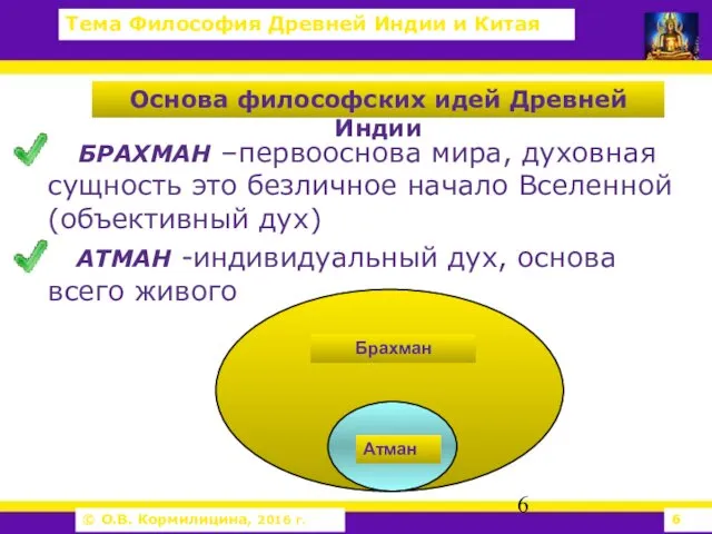 БРАХМАН –первооснова мира, духовная сущность это безличное начало Вселенной (объективный