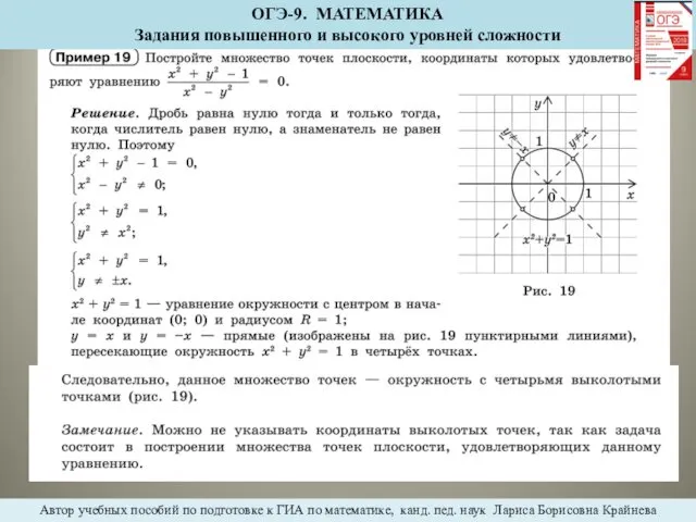 ОГЭ-9. МАТЕМАТИКА Задания повышенного и высокого уровней сложности Автор учебных