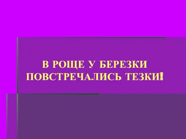 В РОЩЕ У БЕРЕЗКИ ПОВСТРЕЧАЛИСЬ ТЕЗКИ!