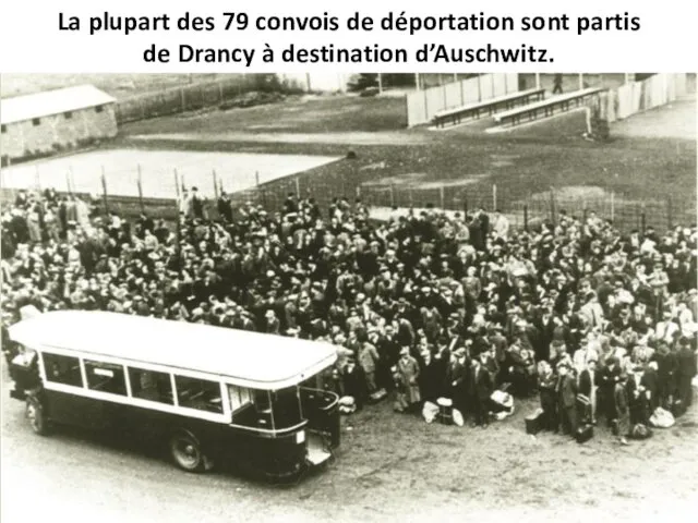 La plupart des 79 convois de déportation sont partis de Drancy à destination d’Auschwitz.