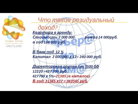 Что такое резидуальный доход? Квартира в аренду: Стоимость 2 000