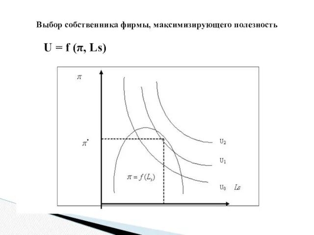 Выбор собственника фирмы, максимизирующего полезность U = f (π, Ls)