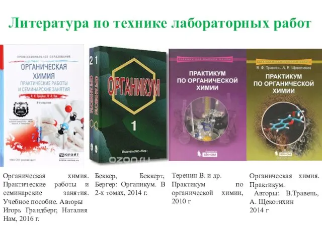 Органическая химия. Практические работы и семинарские занятия. Учебное пособие. Авторы