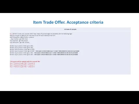 Item Trade Offer. Acceptance criteria