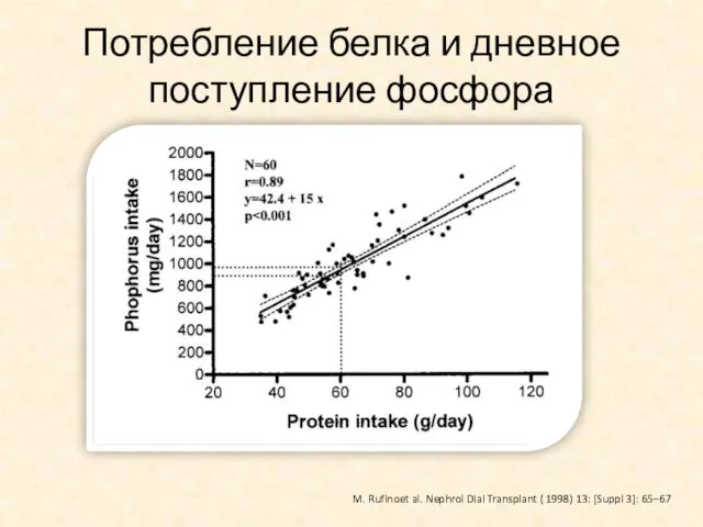 Потребление белка и дневное поступление фосфора M. Rufinoet al. Nephrol
