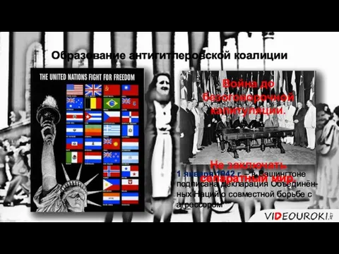 Образование антигитлеровской коалиции 1 января 1942 г. – в Вашингтоне