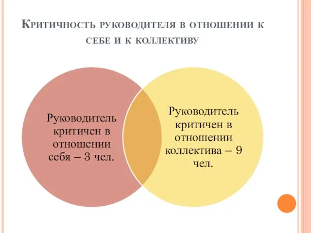 Критичность руководителя в отношении к себе и к коллективу