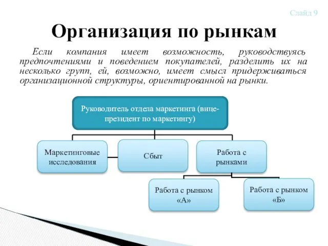 Если компания имеет возможность, руководствуясь предпочтениями и поведением покупателей, разделить