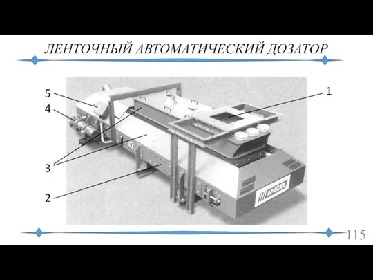 ЛЕНТОЧНЫЙ АВТОМАТИЧЕСКИЙ ДОЗАТОР 5 4 3 2 1