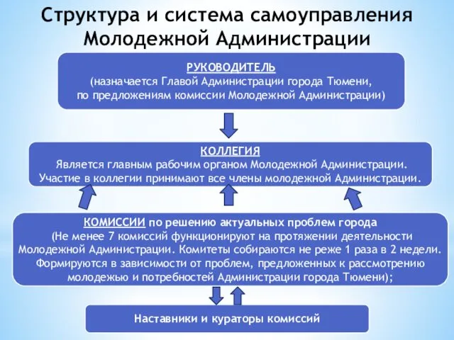 Структура и система самоуправления Молодежной Администрации