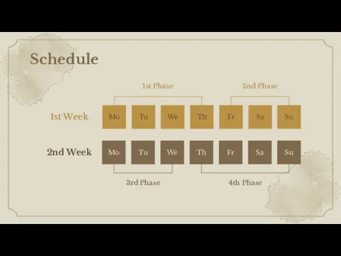 Schedule 1st Week 2nd Week Mo Tu We Th Fr Sa Su Mo