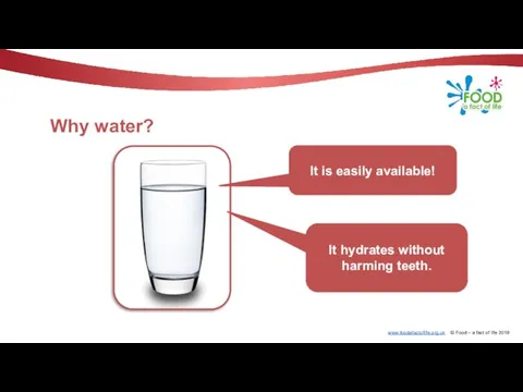 Why water? It is easily available! It hydrates without harming teeth.