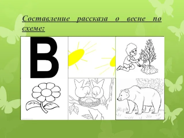 Составление рассказа о весне по схеме: