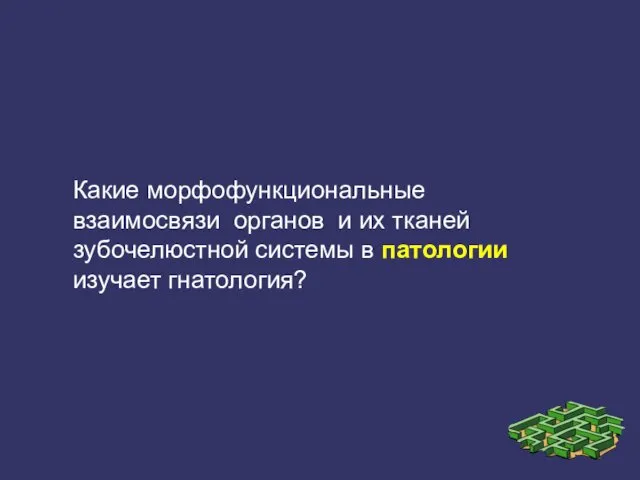 Какие морфофункциональные взаимосвязи органов и их тканей зубочелюстной системы в патологии изучает гнатология?