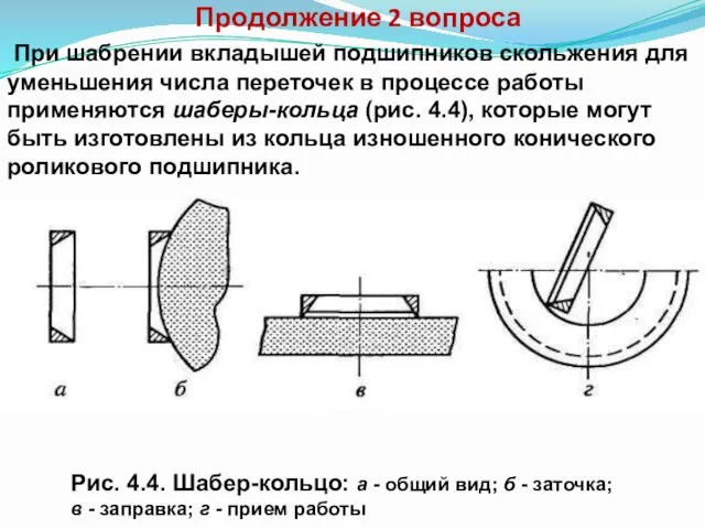 Продолжение 2 вопроса При шабрении вкладышей подшипников скольжения для уменьшения