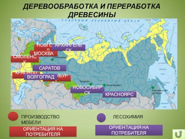 ФАКТОР ДЕРЕВООБРАБОТКА И ПЕРЕРАБОТКА ДРЕВЕСИНЫ ПРОИЗВОДСТВО МЕБЕЛИ ФАКТОР ОРИЕНТАЦИЯ НА