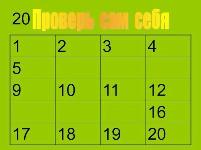 20 Проверь сам себя