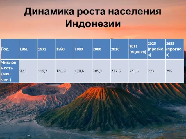 Динамика роста населения Индонезии