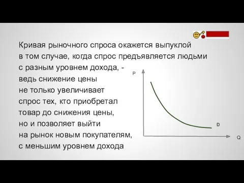 Кривая рыночного спроса окажется выпуклой в том случае, когда спрос