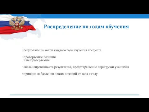 Распределение по годам обучения результаты на конец каждого года изучения